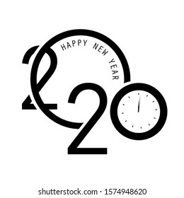 Merry Christmas and Happy New Year 2020 greeting card, vector illustration.
