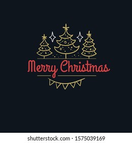 Merry Christmas And Happy New Year Vector Design.