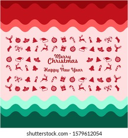 Merry christmas and happy new year images. Christmas icon ornament vector illustration background.