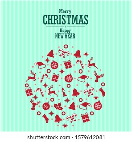 Merry christmas and happy new year images. Christmas icon ornament vector illustration background.