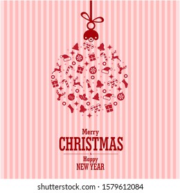 Merry christmas and happy new year images. Christmas icon ornament vector illustration background.