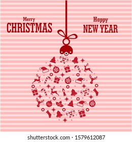Merry christmas and happy new year images. Christmas icon ornament vector illustration background.