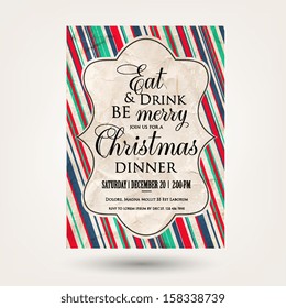  Merry Christmas and Happy New Year Invitation.Vector illustration.