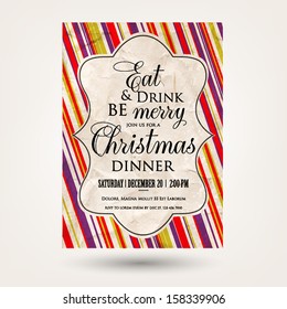  Merry Christmas and Happy New Year Invitation.Vector illustration.