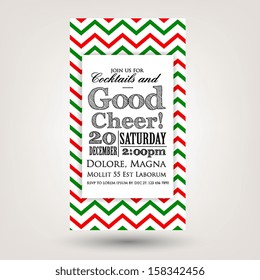  Merry Christmas and Happy New Year Invitation.Vector illustration.