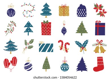 Merry Christmas and Happy New Year icon set, Winter and gif icon design collection.