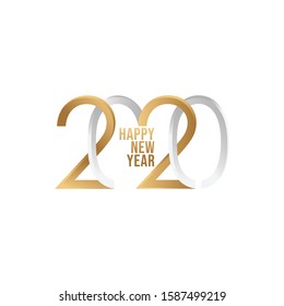 Merry Christmas and Happy New Year 2020 vector banner background. Vector holiday illustration. Happy New Year 2020 vector illustration ornament isolated on white background.