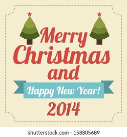 merry christmas and happy new year  over pink background  vector illustration 