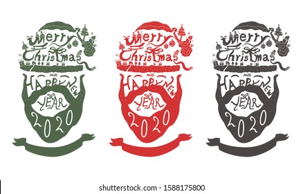 merry christmas and happy new year vector illustration design