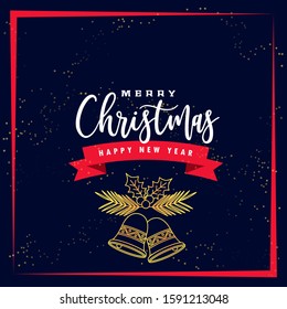 Merry christmas and happy new year background card
