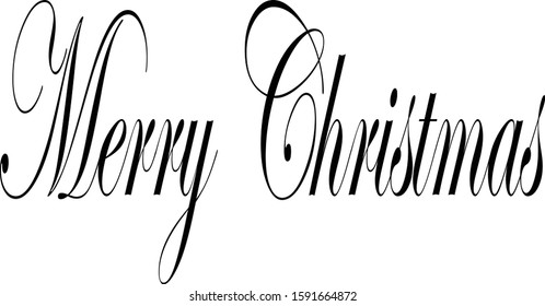 Merry Christmas and Happy new year text sign illustration on a white background