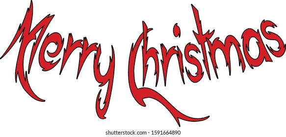 Merry Christmas and Happy new year text sign illustration on a white background