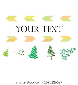 Merry christmas and happy new year tree, holiday decoration card design. EPS10 vector.