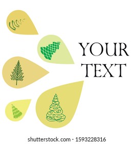 Merry christmas and happy new year tree, holiday decoration card design. EPS10 vector.
