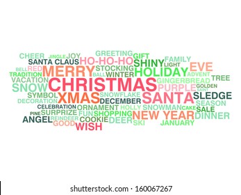 Merry Christmas and Happy New Year. Word cloud concept