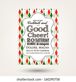 Merry Christmas and Happy New Year Invitation.Vector illustration.