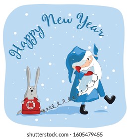merry christmas and happy new year greeting card