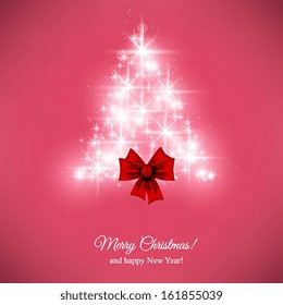 Merry Christmas and Happy New Year Card. Elegant Christmas background with snowflakes and place for text. Vector Illustration.