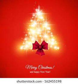 Merry Christmas and Happy New Year Card. Elegant Christmas background with snowflakes and place for text. Vector Illustration.