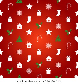 Merry Christmas And Happy New Year seamless background. Vector illustration