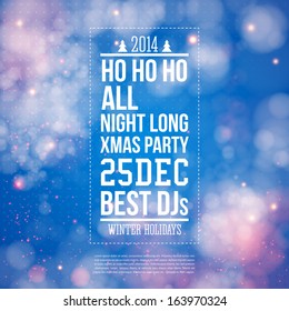 Merry Christmas and Happy new year party poster. Vector illustration. 