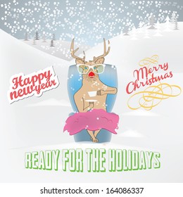 Merry Christmas and Happy New Year Landscape