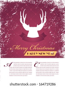 Merry Christmas and Happy New Year Concept Flyer Poster Vector Template