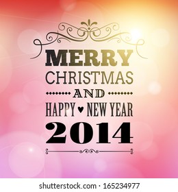 merry christmas and happy new year vector poster card.