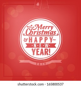 Merry Christmas & Happy New Year! - Vector Christmas greeting with blurry background