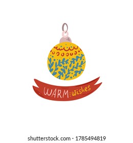 Merry Christmas and Happy New Year illustration. Trendy style. Vector design template. Design for poster, card, invitation, placard, brochure, flyer.