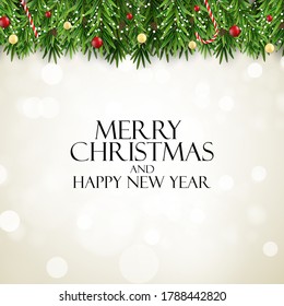 Merry Christmas and Happy New Year Background. Vector Illustration EPS10