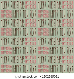 Merry Christmas and Happy New Year. Text on a grey background. Vector