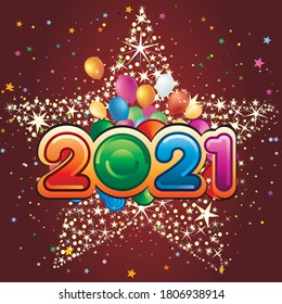 Merry Christmas and Happy New Year 2021,vector illustration