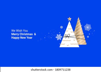 Merry Christmas and Happy New Year 2021. Modern vector illustration concept for background, greeting card, party invitation card, website banner, social media banner, marketing material.