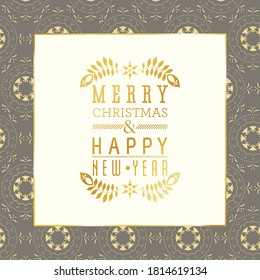 Merry Christmas and Happy New Year card design. Perfect as invitation or announcement.