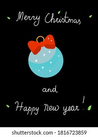 
Merry christmas and happy new year greeting card