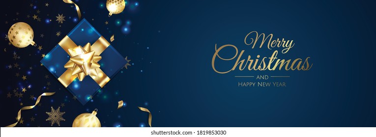 Merry christmas and happy new year abstract signs, labels or logo templates set.