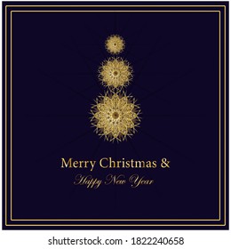 Merry Christmas and Happy New Year. Christmas postcard  background with decoration.