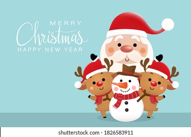 Merry Christmas Happy New Year 2023 Stock Vector (Royalty Free) 2022455405