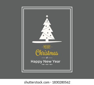 Merry Christmas & Happy New Year Vector Abstract Logo