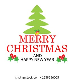 Merry Christmas and Happy New Year Celebration Vector Template Design Illustration