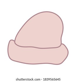 Merry Christmas and Happy New Year lilac hat. Xmas background with realistic pink and purple gift hat isolated. 