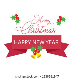 Merry Christmas and Happy New Year Celebration Vector Template Design Illustration
