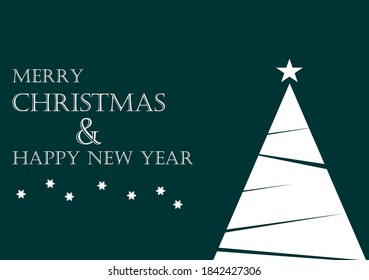 Merry christmas and happy new year fancy christmas tree in hipster low poly triangle style. Ideal for an elegant greeting card or holiday party invitation. Christmas greeting card in circle and square