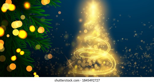 Merry Christmas and Happy New Year background.