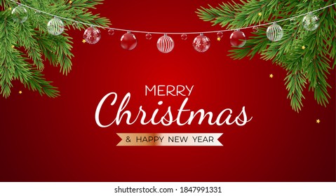 Merry Christmas and Happy New Year posters. Vector illustration. EPS10