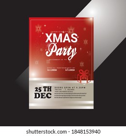 Merry Christmas and Happy New Year party design template, poster vector illustration. Christmas party invitation, design template. Vector Merry Christmas Party Flyer. Merry Christmas Flayer Design.