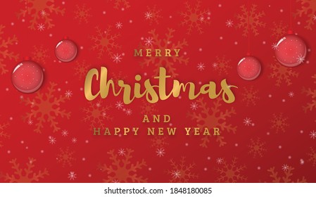 merry christmas and happy new year gold and red background good for greeting card banner poster