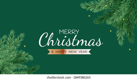 Merry Christmas and Happy New Year posters. Vector illustration. EPS10