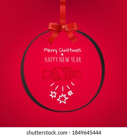 Merry Christmas and Happy New Year vector card
